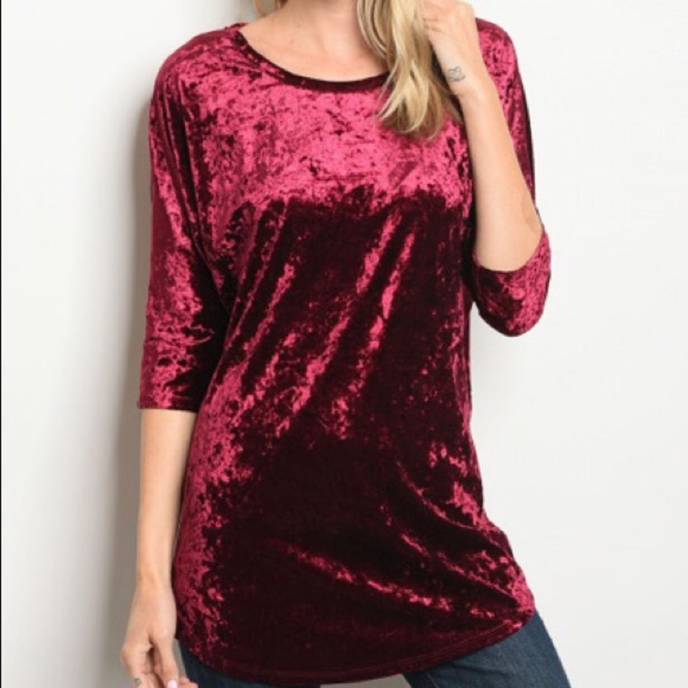 Cherry Bomb Crushed Velvet Top
